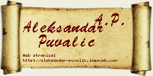 Aleksandar Puvalić vizit kartica